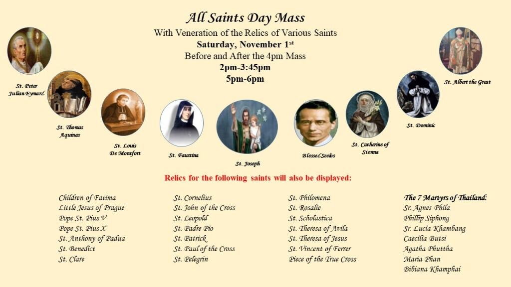 All Saints Day Relic Relics Flyer