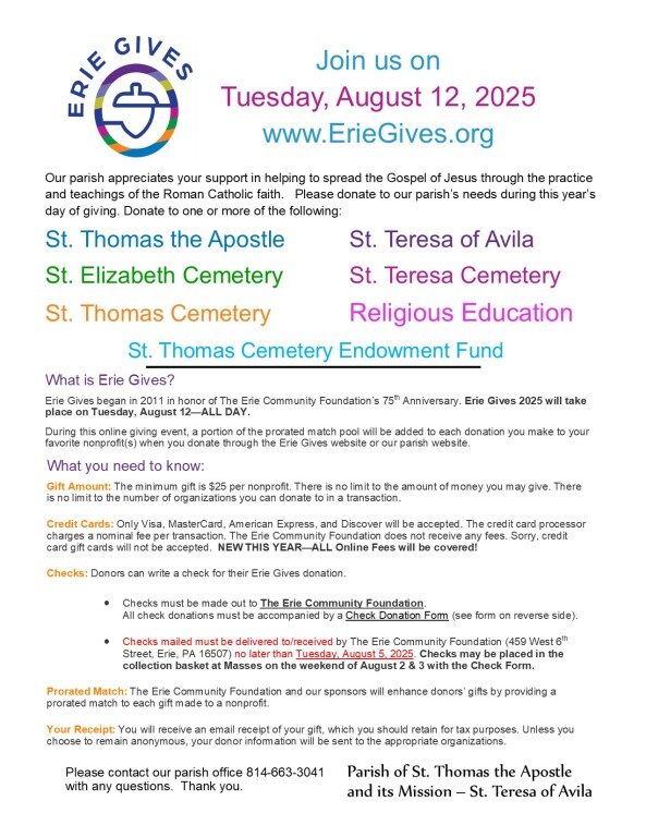 2025 Erie Gives detailed flyer