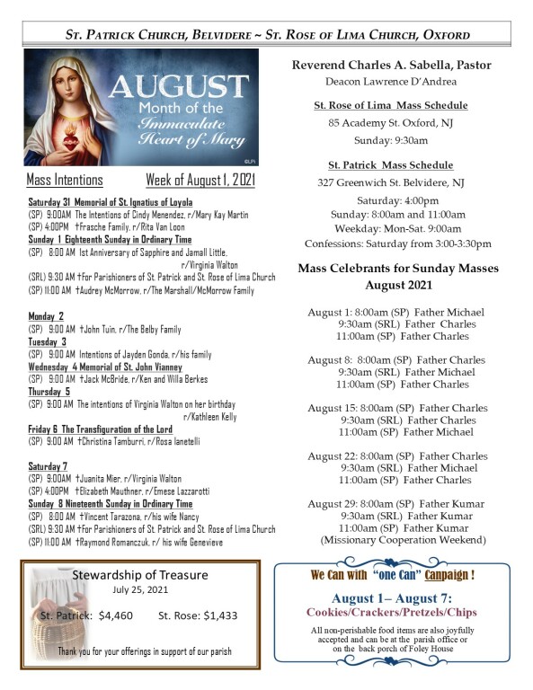 Bulletin St. Patrick and St. Rose of Lima Catholic Church