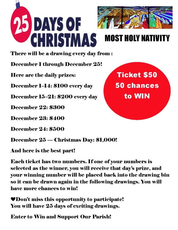 25 DAYS OF CHRISTMAS RAFFLE