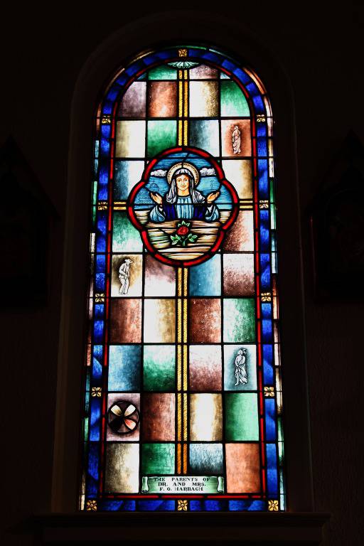 Mary, Mother of the Church stained glass window
