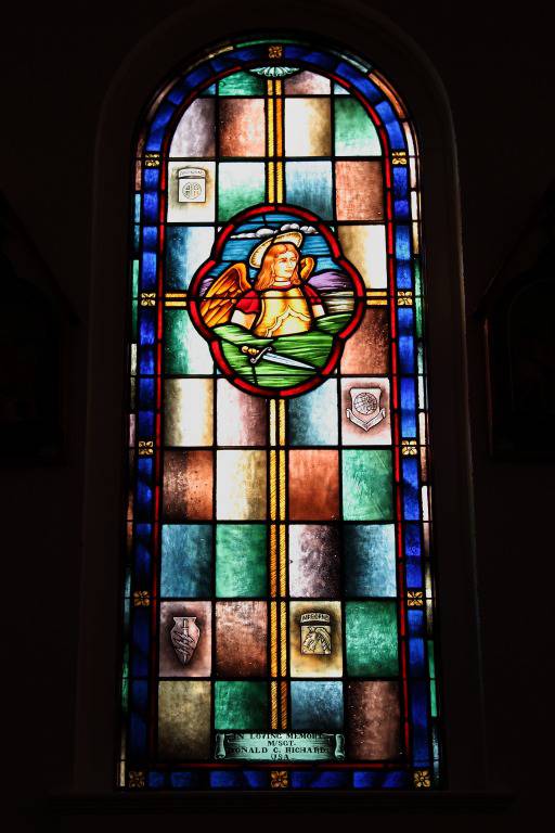 Saint Michael Archangel stained glass window