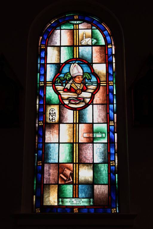Saint Augustine stained glass window