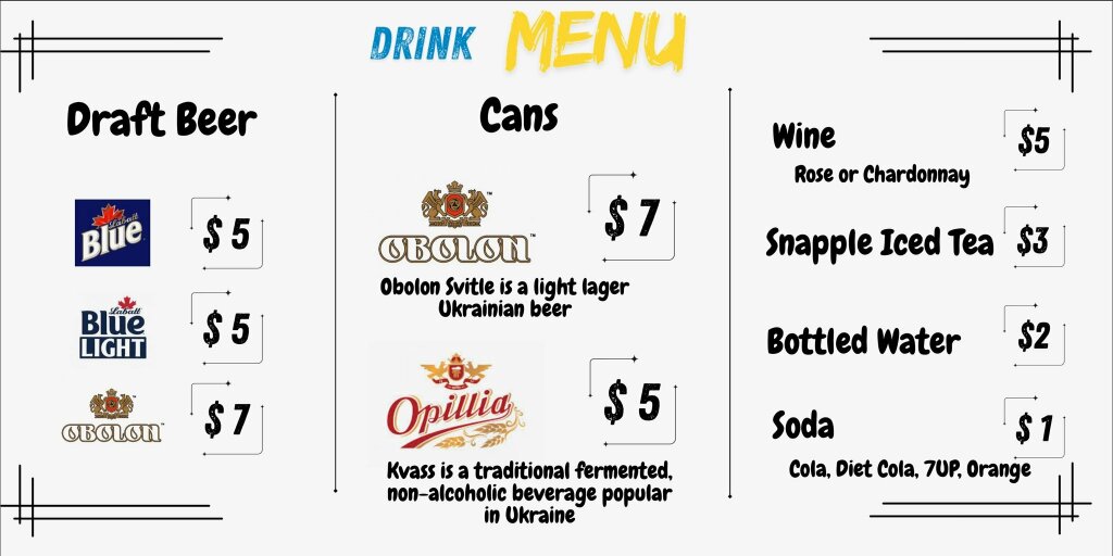 Festival Drink Menu