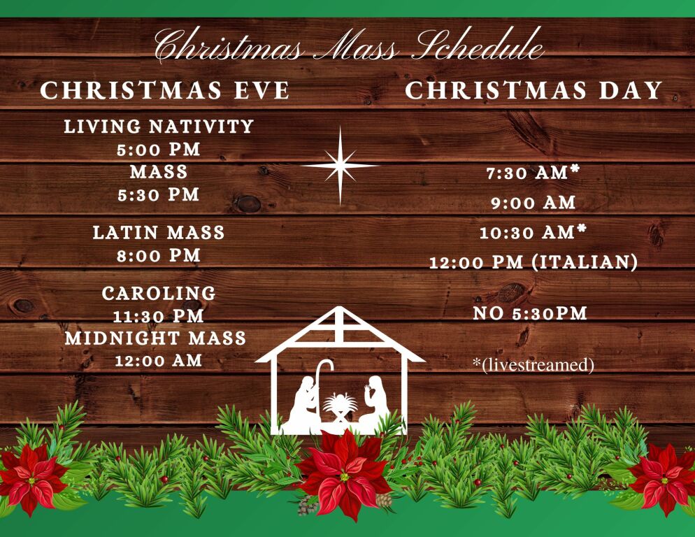 Christmas Mass Times Christmas Mass Schedule for 2025