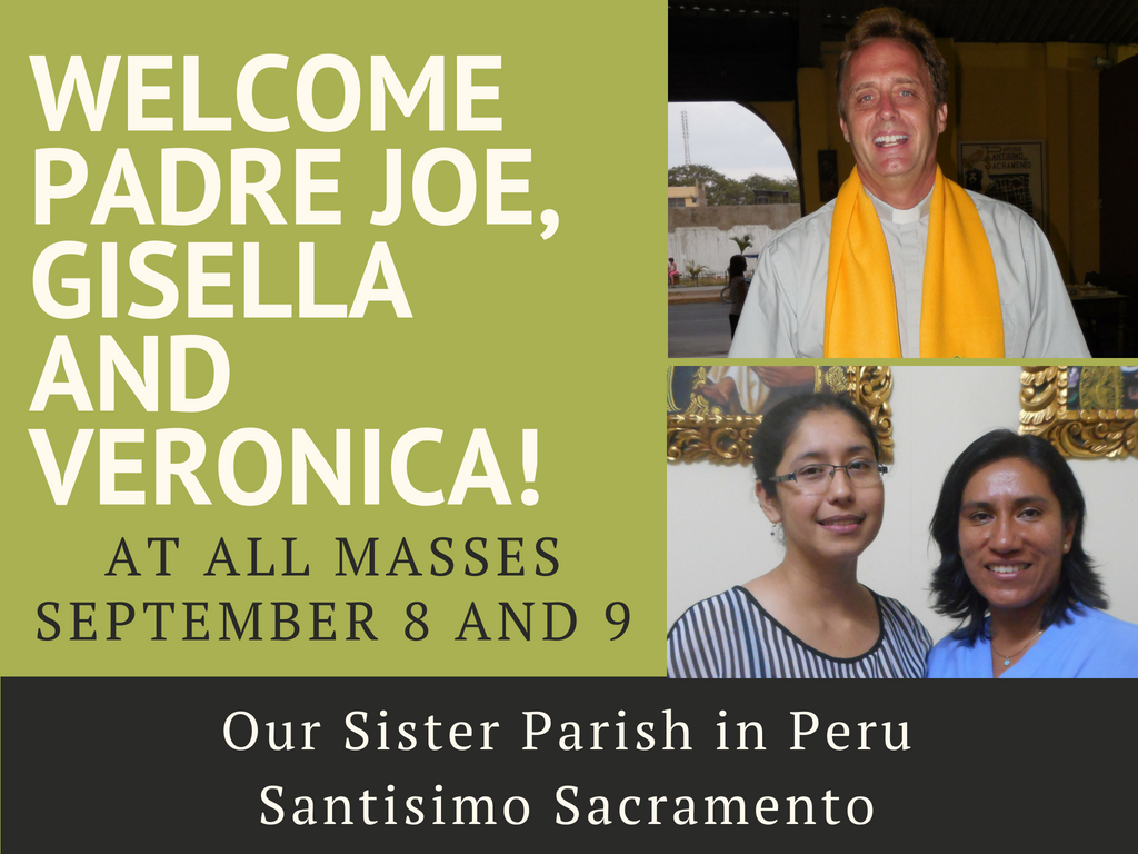 Welcome Padre Joe, Gisella and Veronica! Welcome Padre Joe, Gisella and Veronica!