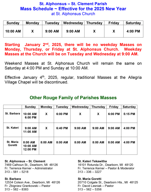 Our Family of Parishes | St. Alphonsus-St. Clement Parish
