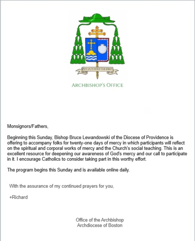 TWENTY ONE DAYS OF MERCY