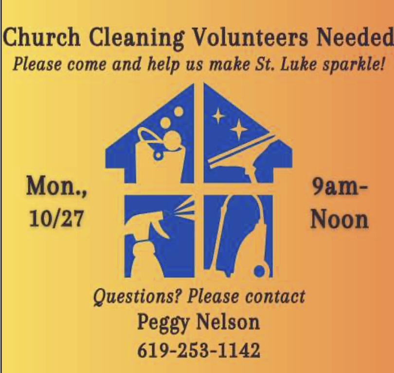 Church Cleaning 10/27