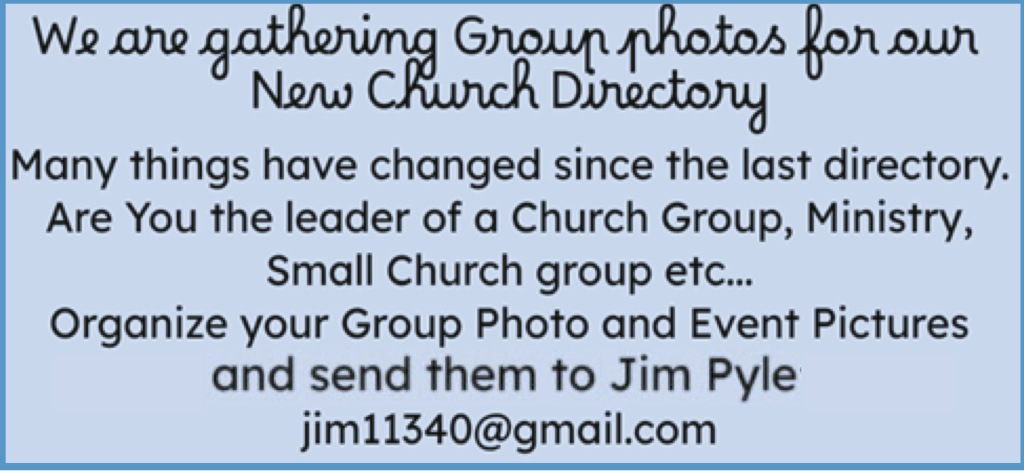 Ministry Leaders, Send a group picture to Jim Pyle