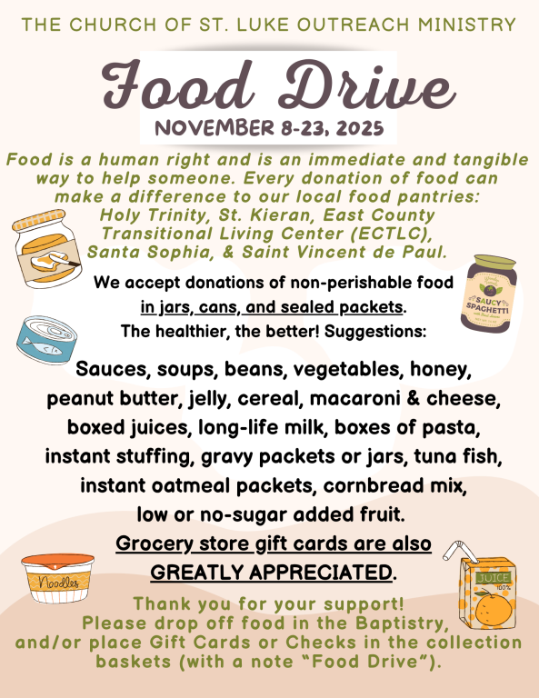Food Drive November 8-23