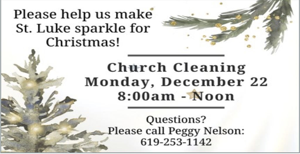 Church Cleaning 12/22 8am
