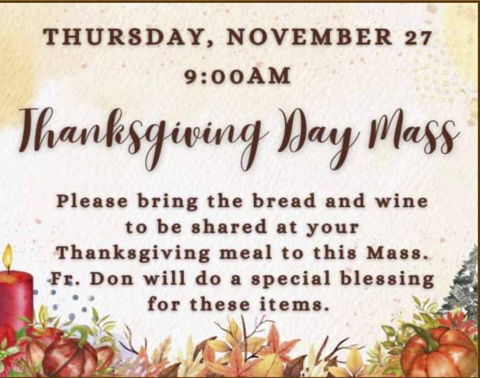Thanksgiving Day Mass 9am