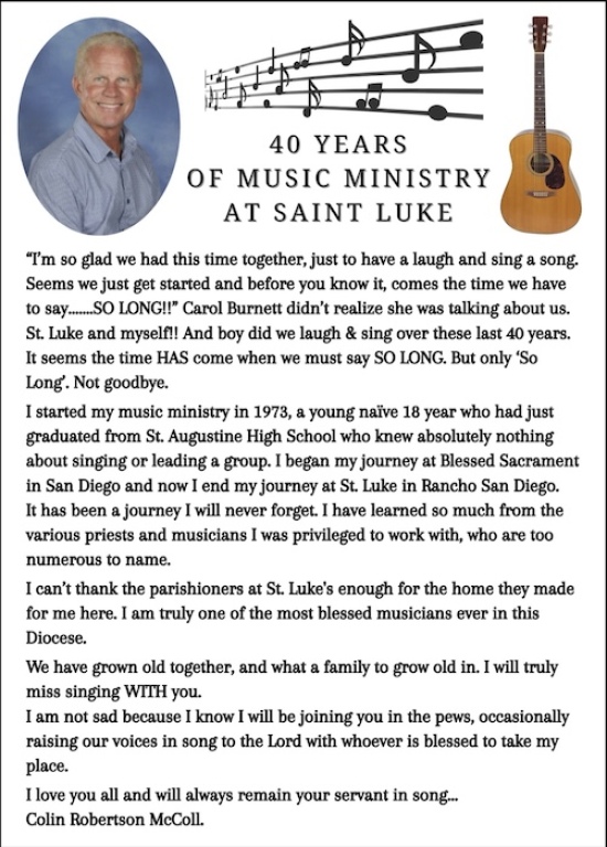 Colin's Retirement Message