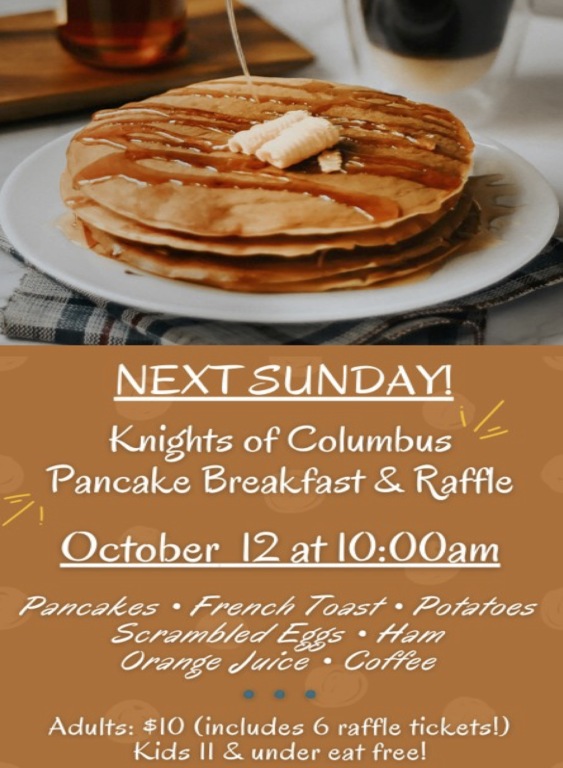 KofC Breakfast 10/12, 10am