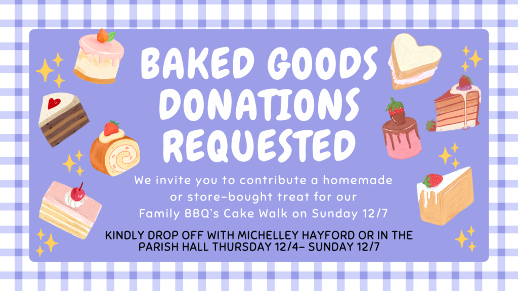 Baked Good Donation Requested for Dec 7 Bake and Craft Event