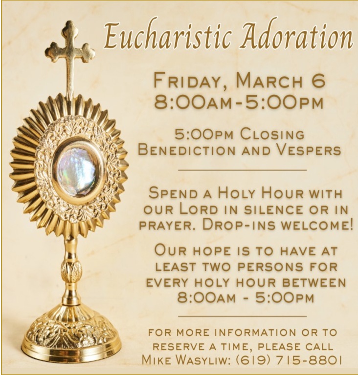 1st Friday Eucharistic Adoration 3/6