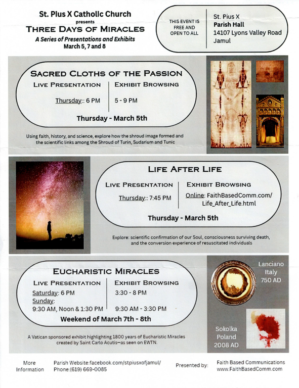 3 Days of Miracles at St. Pius X in Jumul