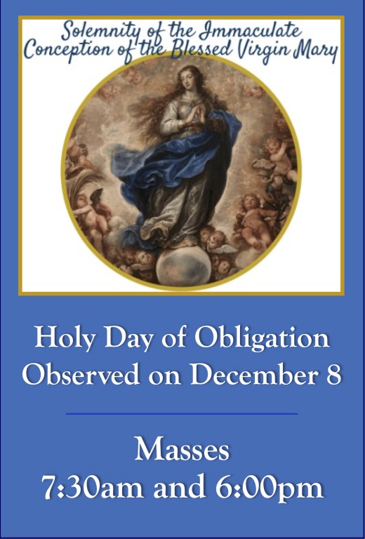 Holy Day of Obligation, Dec 8