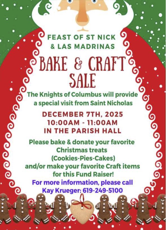 Feast of St. Nick Craft and Bake Sale 12/7