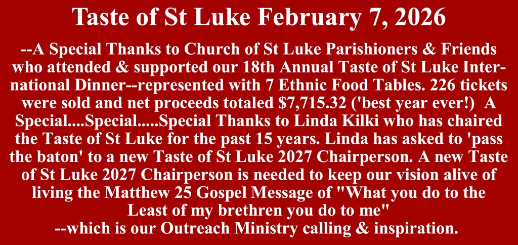 Taste of St. Luke - Special Thanks