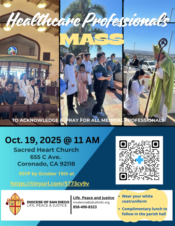 Mass for Healcare Professionsals 10/19 Sacred Heart Church 11am