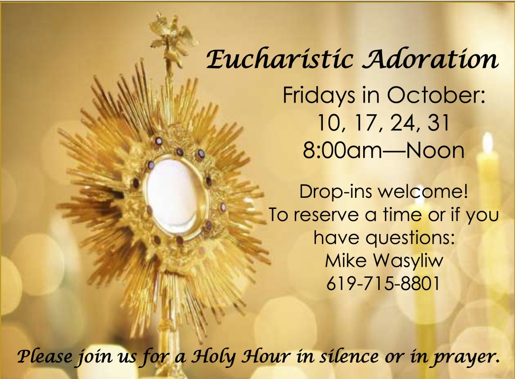 October Eucharistic Adoration Fridays