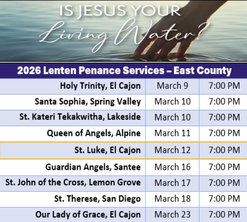 Penance Srvcs in East County