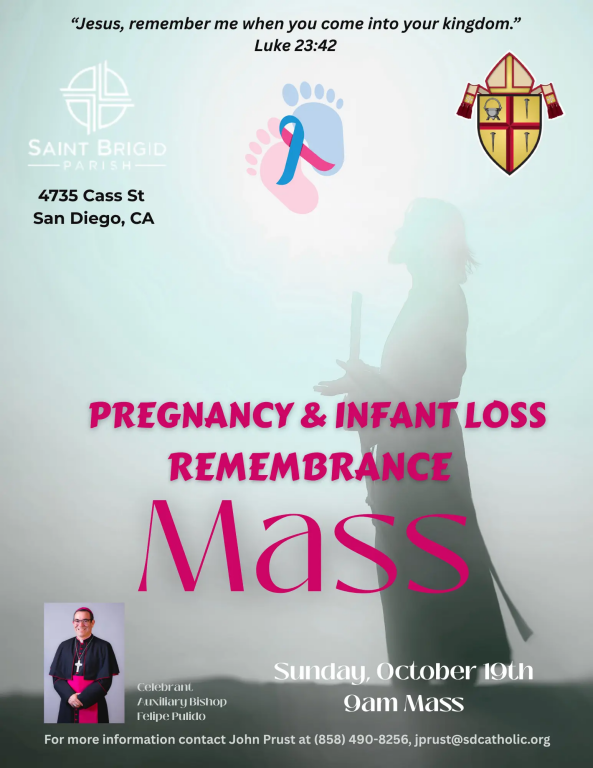 Mass for Pregancy & Infant Loss Remembrance 10/19, 9am