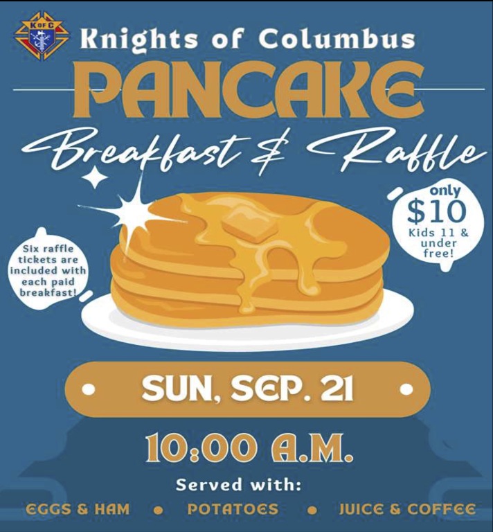 KofC Breakfast 9/21, 10 AM