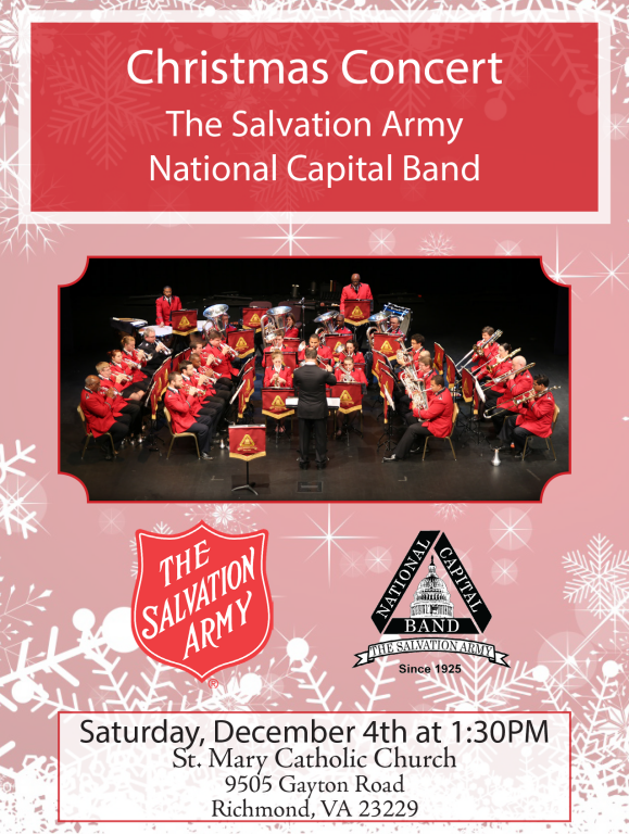 Christmas Concerts 2022 Richmond Va Salvation Army Christmas Concert | St. Mary's Catholic Church