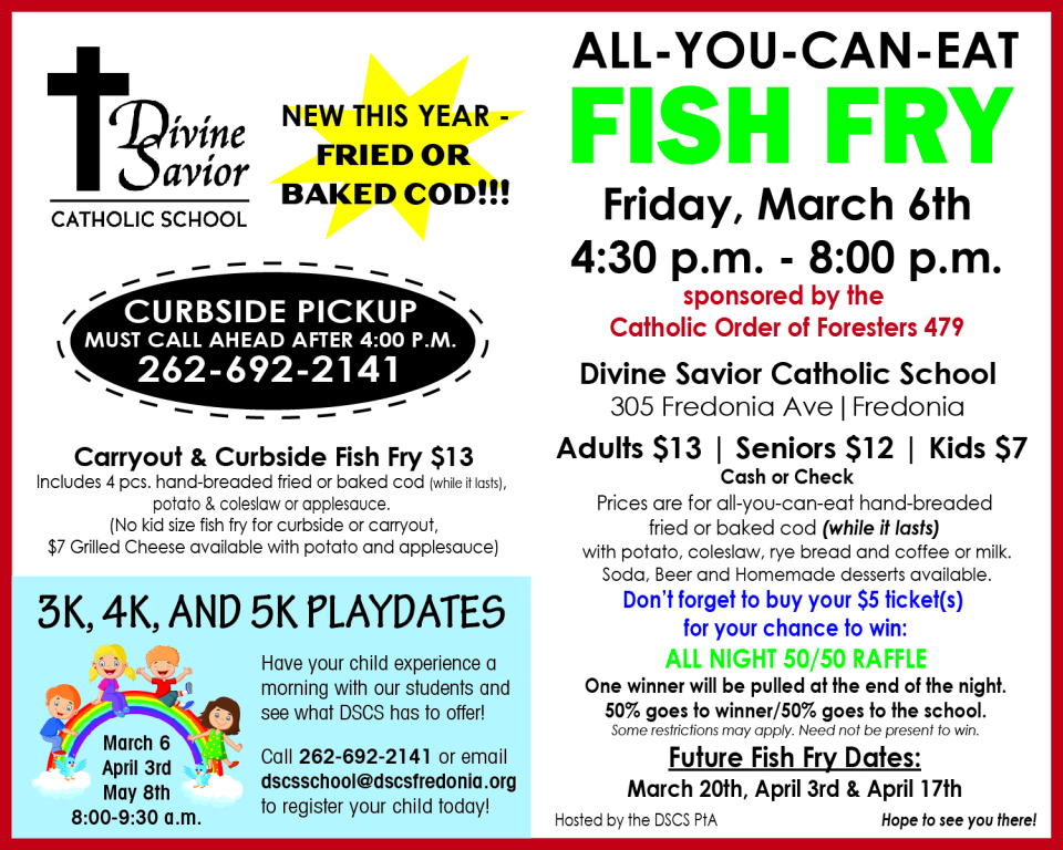 Divine Savior Catholic School Fish Fry Cluster of Divine Savior and
