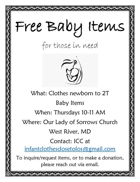 Infant Clothes Closet Ministry Our Lady of Sorrows Roman Catholic Church