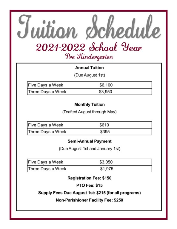 TUITION AND FEES Christ the King Catholic School