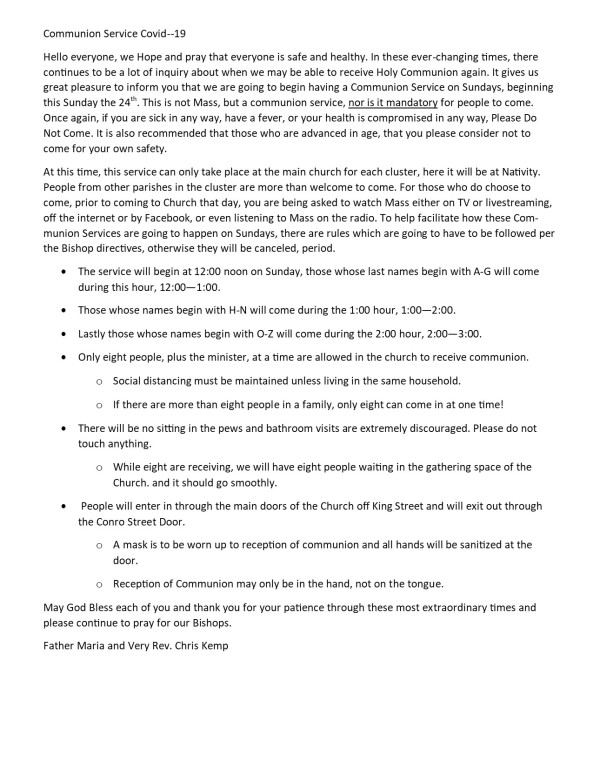 Nativity Cluster Nativity of our Lord and St. John's Parishes