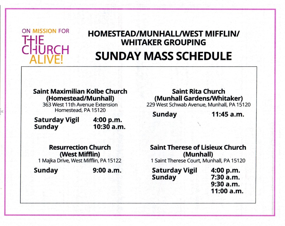 Weekend Schedule Weekend Schedule