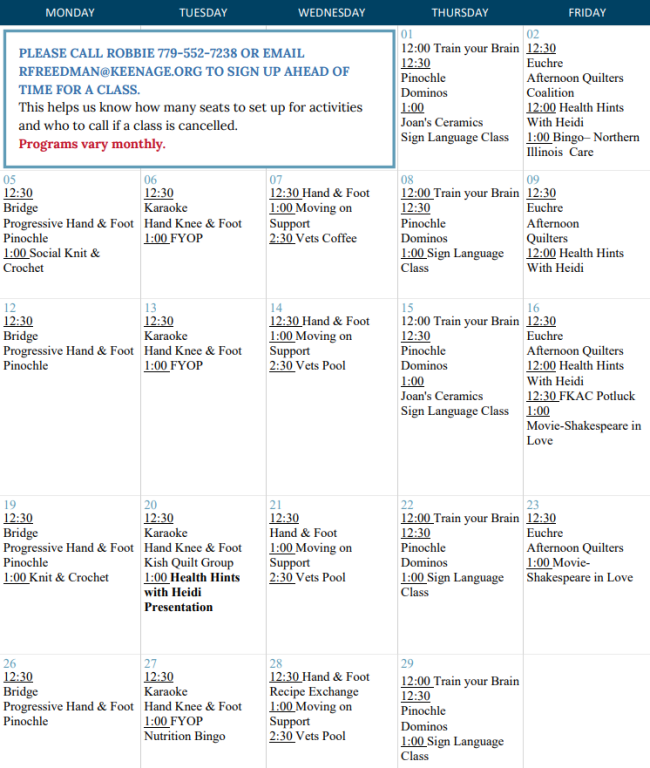 Keen Age Center Boone County Council on Aging Keen Age Center